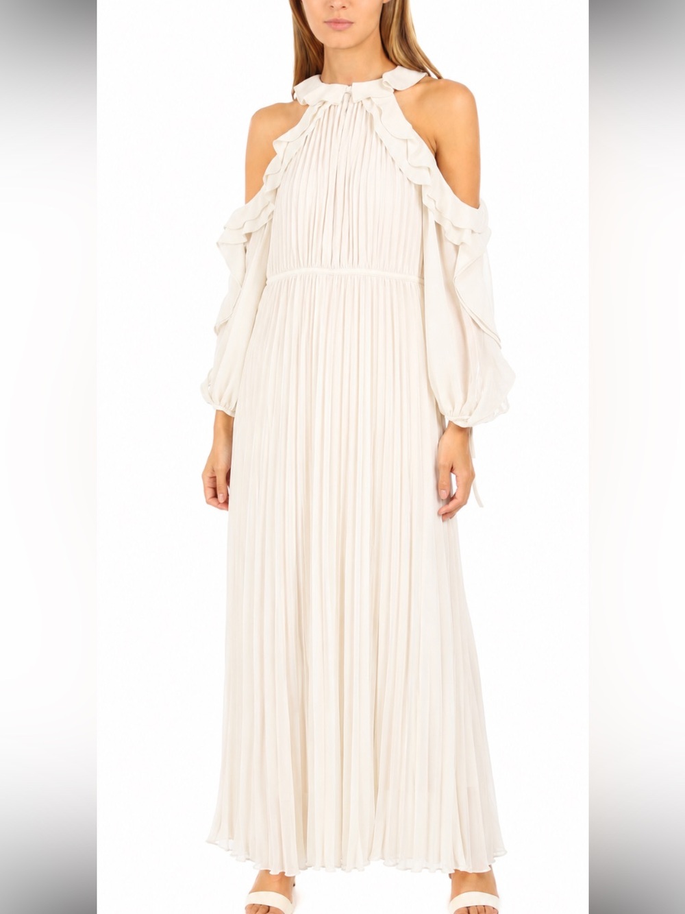 NWT Self-Portrait Frill Sleeve Maxi Dress. Size S